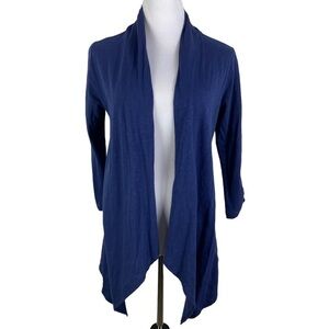 Gap Body Factory Open‎ Front Waterfall Cardigan Women's Medium Blue 3/4 Sleeve